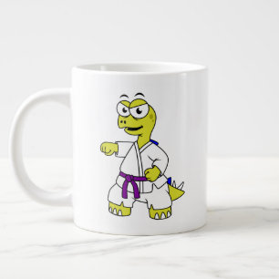 Grande Tasse Illustration D'Un Stégosaurus Pratiquant Le Karaté