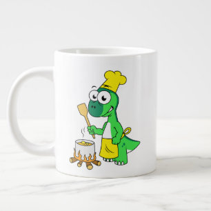 Grande Tasse Illustration D'Une Cuisine De Parasaurolophus Dino