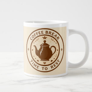 Grande Tasse Illustration élégante de théière pour pause café