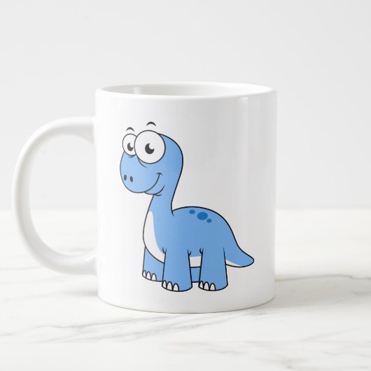 Grande Tasse Illustration Mignonne D'Un Brontosaurus. (Gauche)