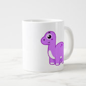 Grande Tasse Illustration Mignonne D'Un Brontosaurus Dinosaure. (Devant droit)
