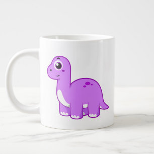 Grande Tasse Illustration Mignonne D'Un Brontosaurus Dinosaure.