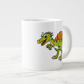 Grande Tasse Illustration Mignonne D'Un Spinosaure Souriant. (Devant droit)