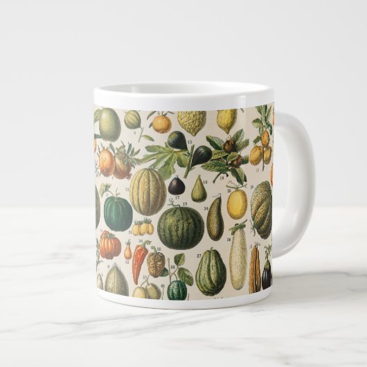 Grande Tasse Illustration scientifique végétale des fruits (Devant droit)