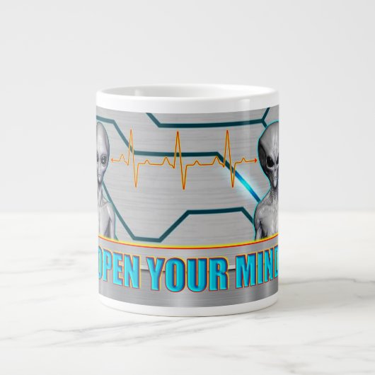 Grande Tasse ILS SONT DÉJÀ ICI - OUVREZ VOTRE ESPRIT design col (Devant)