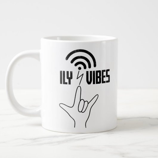 Grande Tasse ILY Vibes - Conception ASL (Gauche)