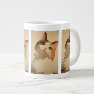 Grande Tasse I'm All Ears : Calico Cat Portrait