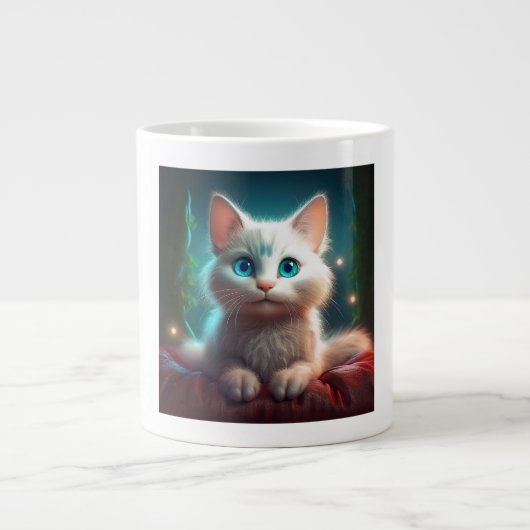 Grande Tasse Image D'Imaginaire D'Un Jeune Chat Albino (Devant)
