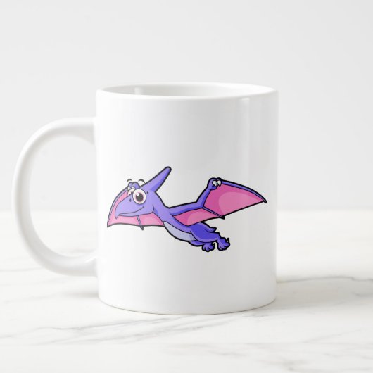 Grande Tasse Image Mignonne D'Un Ptérodactyle Volant. (Gauche)