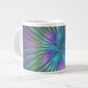 Grande Tasse Imaginaire brillant coloré Fleur Abstrait Fractal