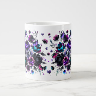 Grande Tasse Imaginaire floral clair et foncé avec papillons