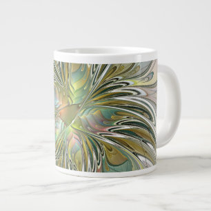 Grande Tasse Imaginaire Floral Fleur Art Fractal Moderne Avec O