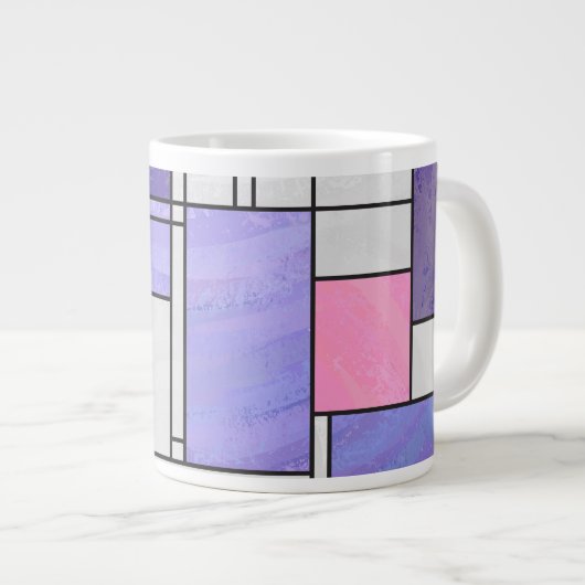 Grande Tasse Impression blanc rose rose clair (Devant droit)