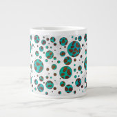 Grande Tasse Impression Brown et Turquoise dalmate (Devant)