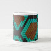 Grande Tasse Impression Brown et Turquoise de serpent (Devant)