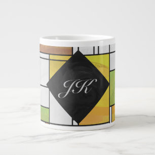 Grande Tasse Impression Brown jaune vert