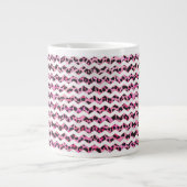Grande Tasse Impression chevron noir léopard et rose vif (Devant)