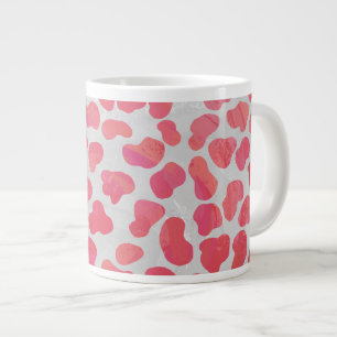 Grande Tasse Impression dalmate rose et blanc
