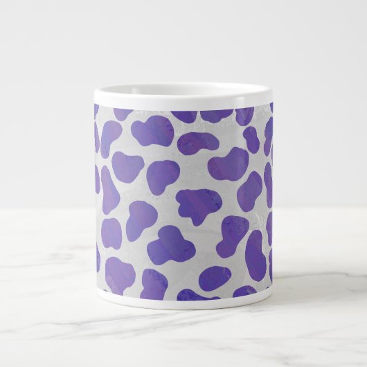 Grande Tasse Impression dalmate violet et blanche (Devant)