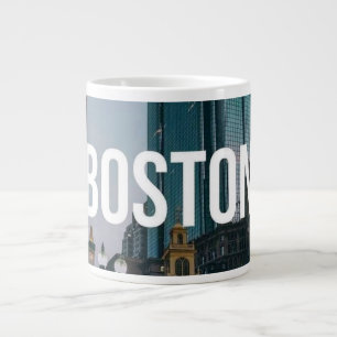 Grande Tasse Impression de paysage urbain vintage de Boston - A