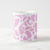 Grande Tasse Impression de vache rose (Devant)