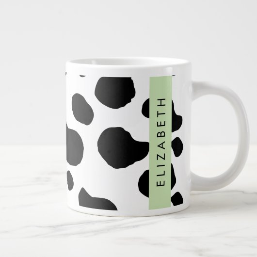 Grande Tasse Impression De Vache, Spots De Vache, Noir Et Blanc (Droite)