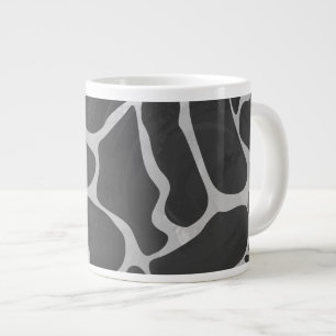 Grande Tasse Impression Giraffe noir et gris clair