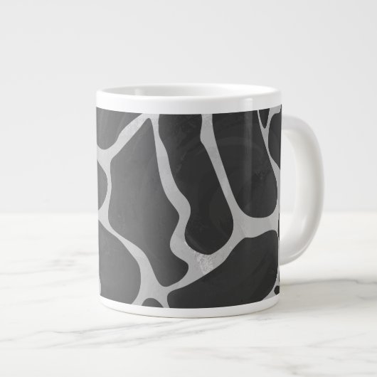 Grande Tasse Impression Giraffe noir et gris clair (Devant droit)