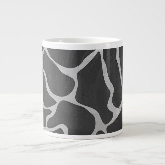 Grande Tasse Impression Giraffe noir et gris clair (Devant)