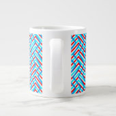 Grande Tasse Impression graphique rétro rouge et bleu (Dos)
