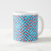 Grande Tasse Impression graphique rétro rouge et bleu (Devant droit)