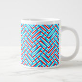 Grande Tasse Impression graphique rétro rouge et bleu (Droite)
