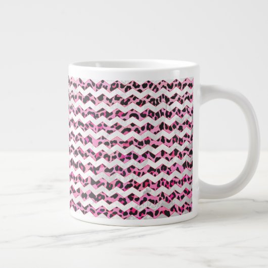 Grande Tasse Impression léopard noir et rose chaud (Droite)