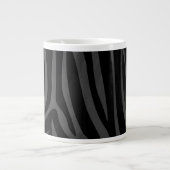 Grande Tasse Impression noire et grise Zebra (Devant)