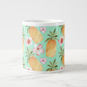 Grande Tasse Impression rétro tropicale sur l'arrière - plan à  (Devant)