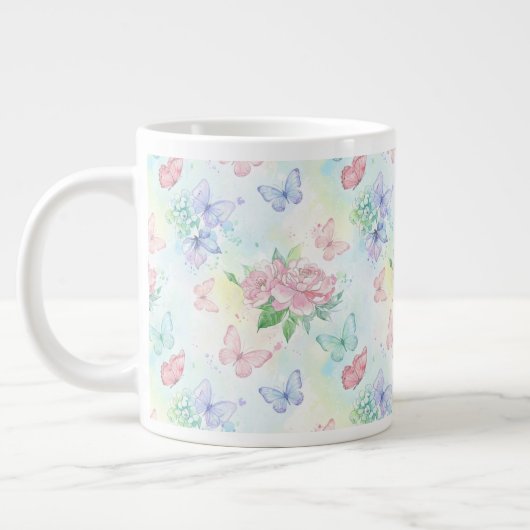 Grande Tasse Impression sans couture de papillon élégant (Gauche)