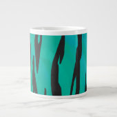 Grande Tasse Impression Tigre Noir et Turquoise (Devant)