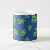 Grande Tasse Impression verte et bleue de la tortue (Devant)