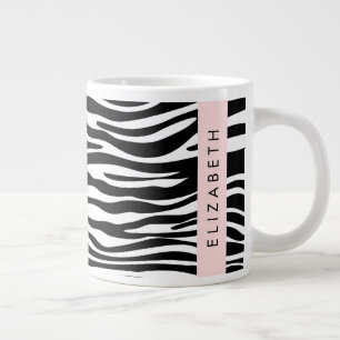 Grande Tasse Impression Zèbre, Grilles, Noir Et Blanc, Votre No