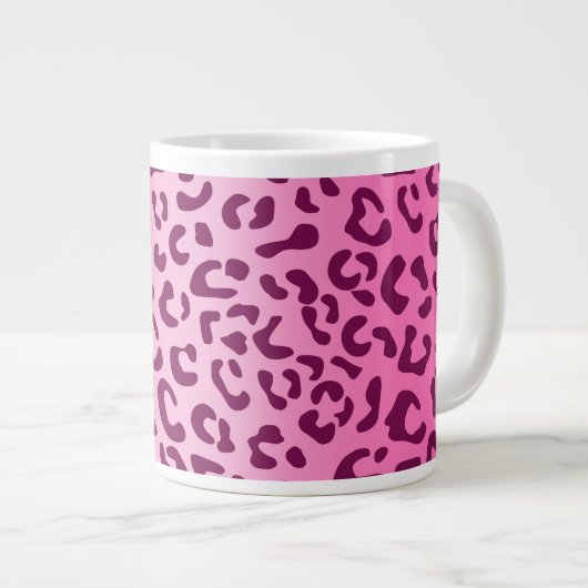 Grande Tasse Imprimé léopard rose élégant (Devant droit)