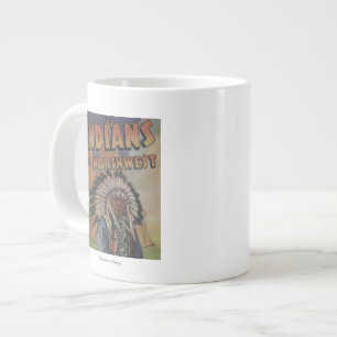 Grande Tasse Indiens du nord-ouest - chef indien et Teepee