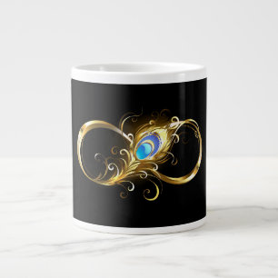 Grande Tasse Infinité avec plume de paon doré