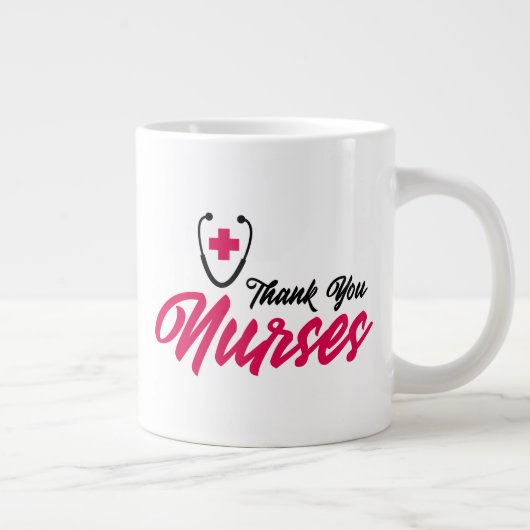 Grande Tasse Infirmières Mercis| Rose (Droite)