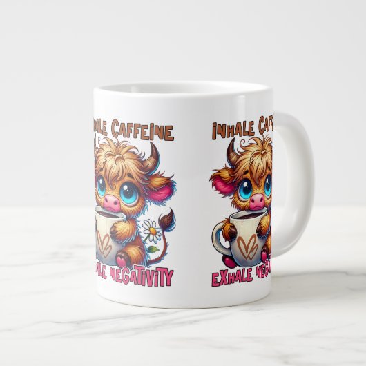 Grande Tasse Inhale Caffeine Exhale Negativity (Devant droit)