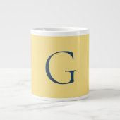 Grande Tasse Initial Letter Monogram Jasmine Slate Grey Plain (Devant)