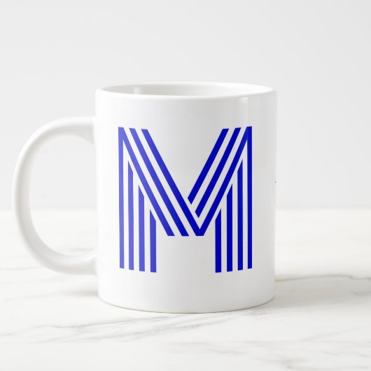 Grande Tasse Initiale et nom personnalisés en monogramme | Gran (Gauche)