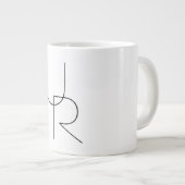 Grande Tasse Initiales de chevauchement modernes 2 | Noir en bl (Devant droit)