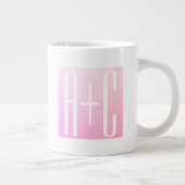 Grande Tasse Initiales de couple | Gradation rose subtile (Droite)