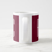 Grande Tasse Initiales de couples simples | Blanc et bordeaux (Dos)