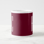 Grande Tasse Initiales de couples simples | Blanc et bordeaux (Devant)